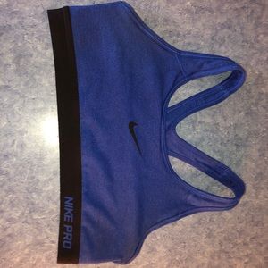 blue nike pro sports bra